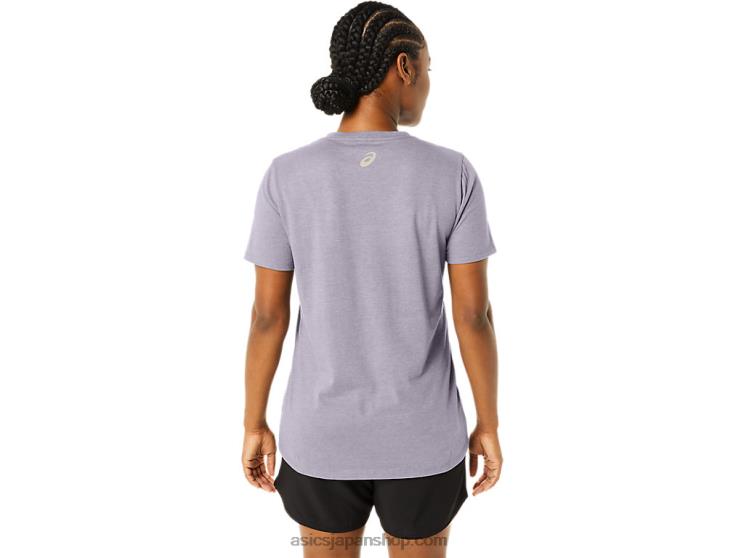 女性のストライプのVネック L20V2263Asics 黄昏バイオレット