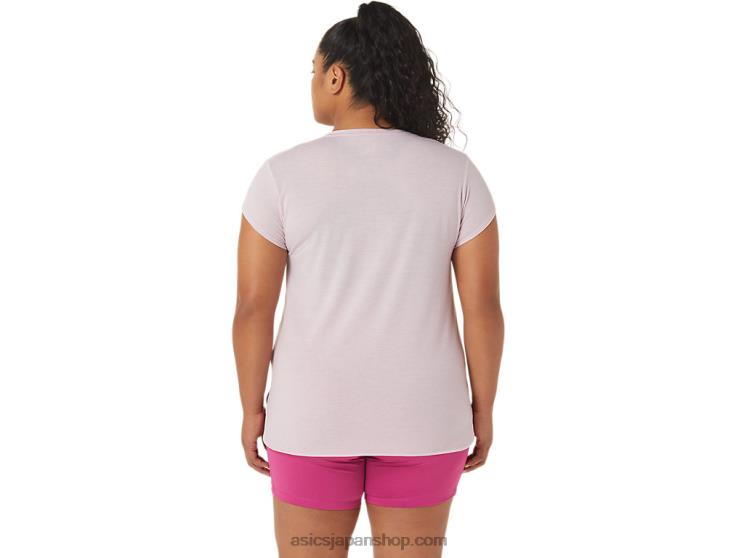女性用ヘザーVネックトップ L20V2746Asics かろうじてローズヘザー