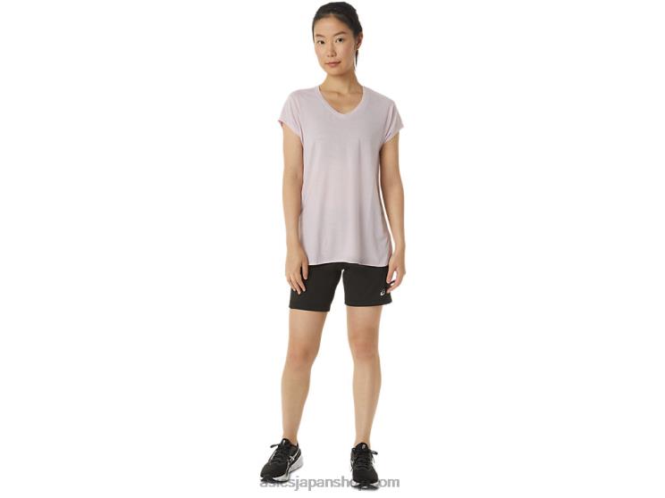 女性用ヘザーVネックトップ L20V2746Asics かろうじてローズヘザー