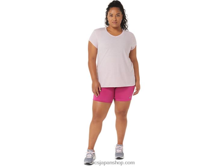 女性用ヘザーVネックトップ L20V2746Asics かろうじてローズヘザー