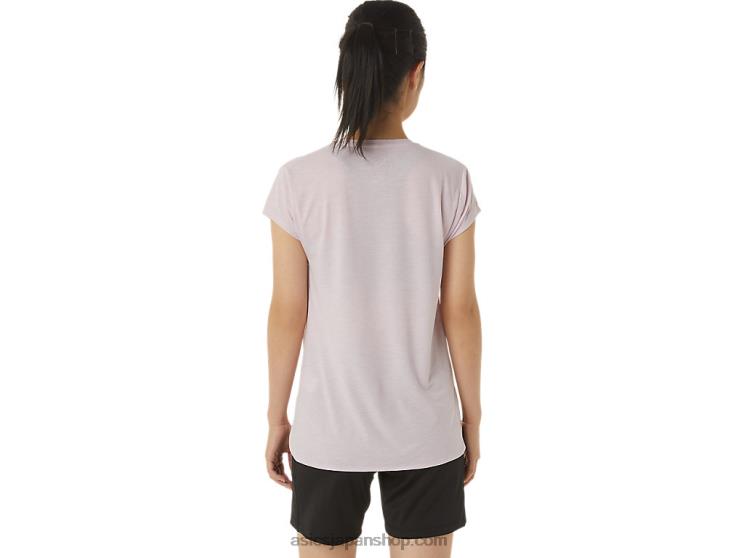 女性用ヘザーVネックトップ L20V2746Asics かろうじてローズヘザー