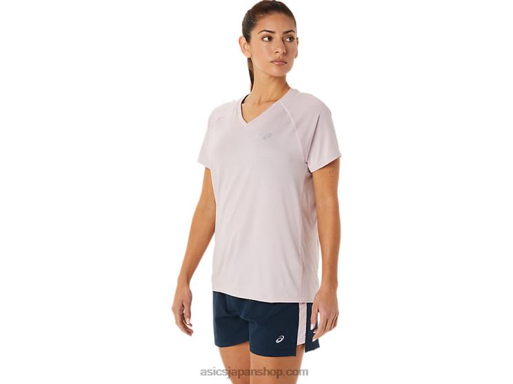 女性用レディセット ライト Vネック L20V3264Asics かろうじてローズヘザー