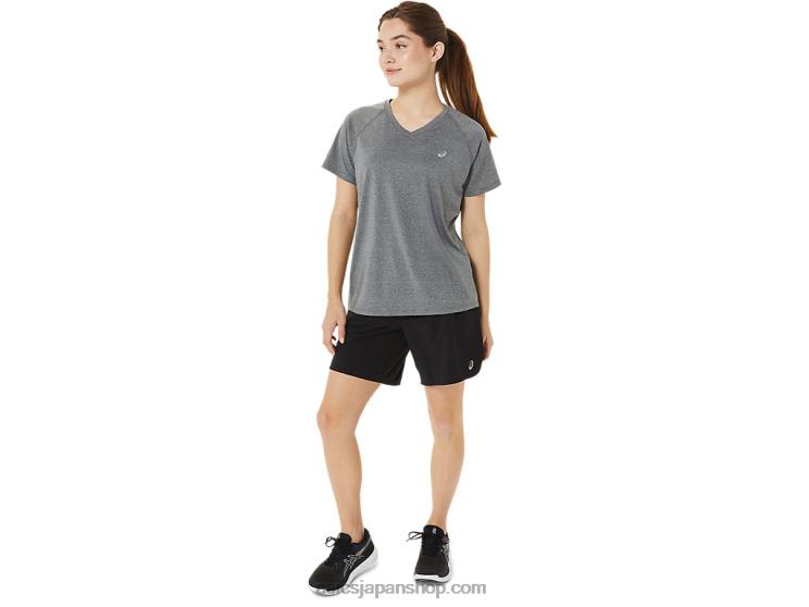 女性用レディセット ライト Vネック L20V3377Asics ダークグレーヘザー