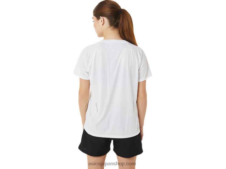 女性用レディセット ライト Vネック L20V3389Asics 鮮やかな白