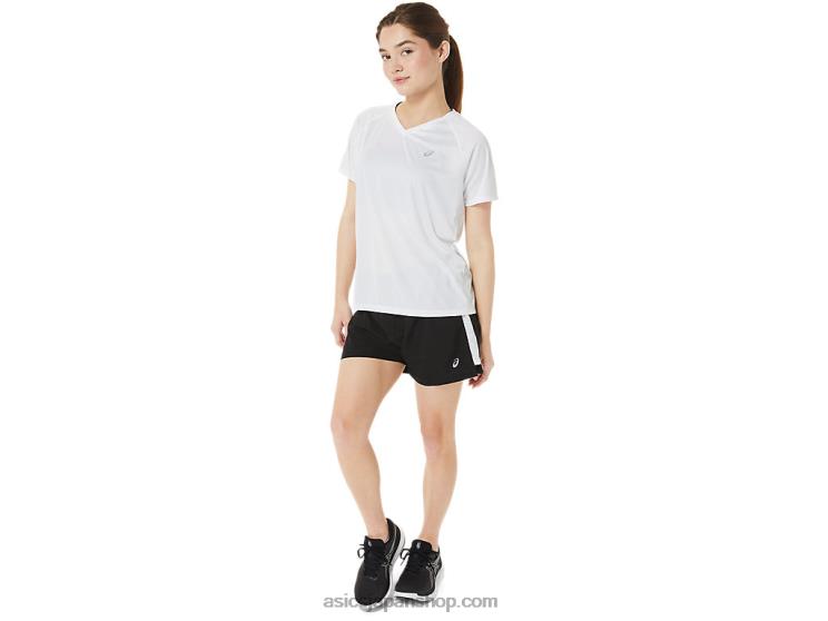 女性用レディセット ライト Vネック L20V3389Asics 鮮やかな白