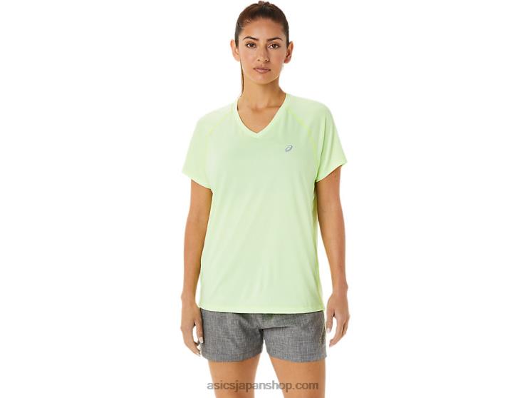 女性用レディセット ライト Vネック L20V3396Asics 黄色のヘザーを照らす
