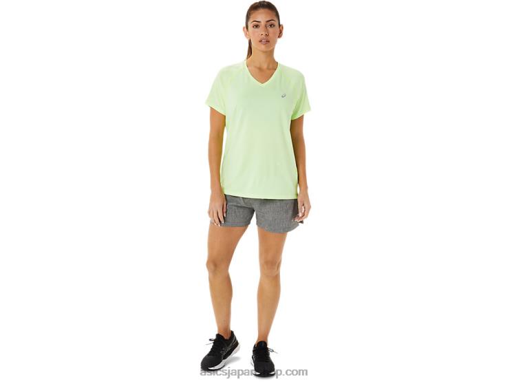 女性用レディセット ライト Vネック L20V3396Asics 黄色のヘザーを照らす