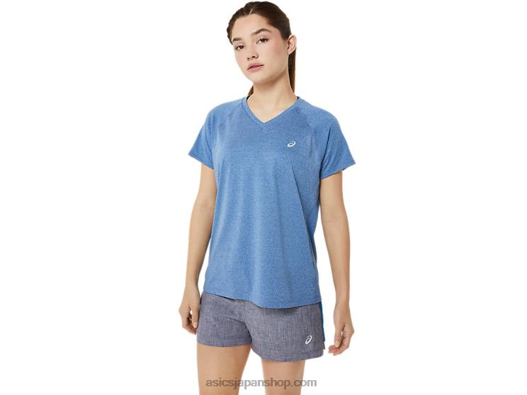 女性用レディセット ライト Vネック L20V3397Asics レイクドライブヘザー