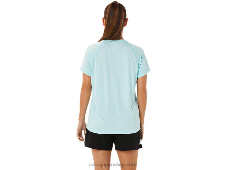 女性用レディセット ライト Vネック L20V3467Asics クリアブルーヘザー