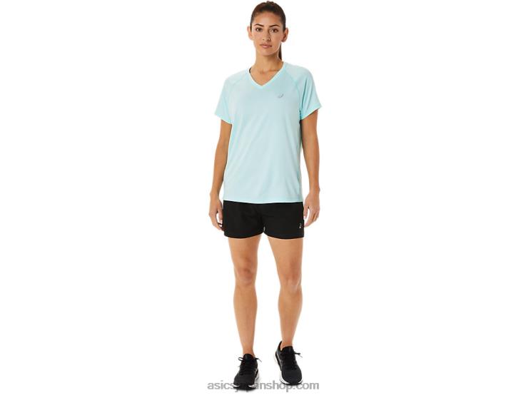 女性用レディセット ライト Vネック L20V3467Asics クリアブルーヘザー