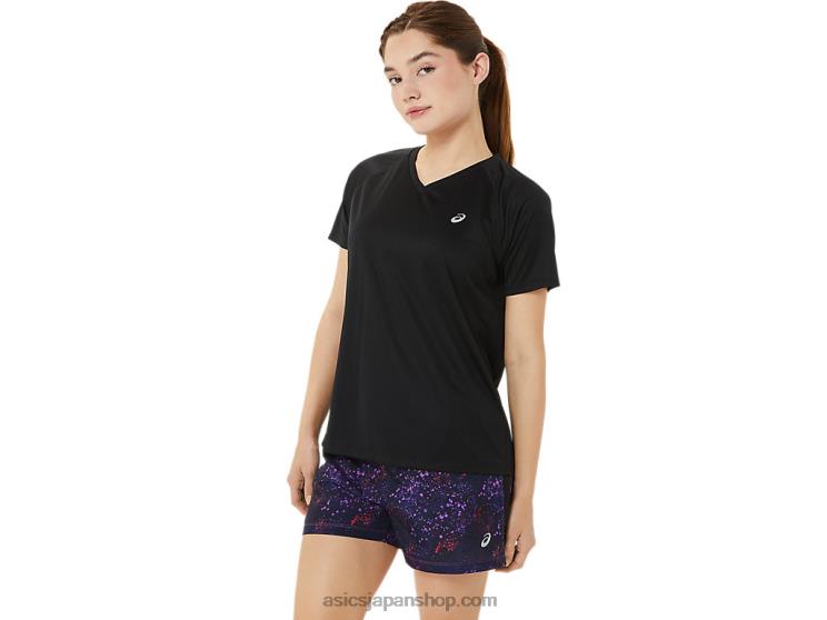 女性用レディセット ライト Vネック L20V3498Asics パフォーマンスブラック