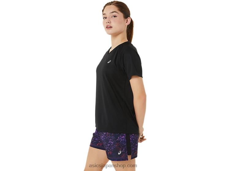 女性用レディセット ライト Vネック L20V3498Asics パフォーマンスブラック
