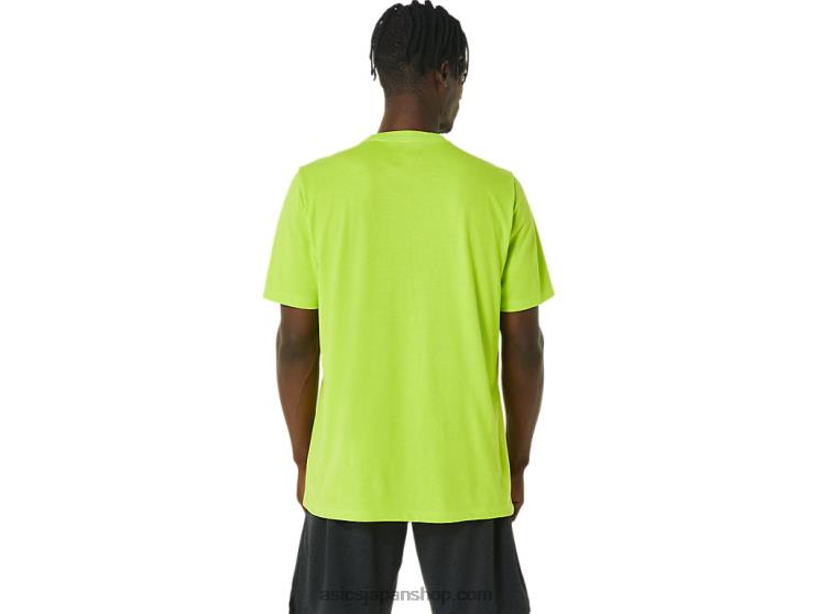 XG 半袖ロックアップ ロゴ T シャツ L20V1121Asics ライムの皮