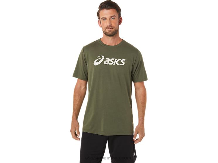 XG 半袖ロックアップ ロゴ T シャツ L20V1655Asics オリーブキャンバス