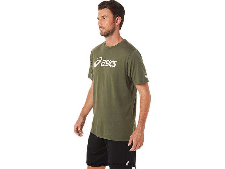 XG 半袖ロックアップ ロゴ T シャツ L20V1655Asics オリーブキャンバス