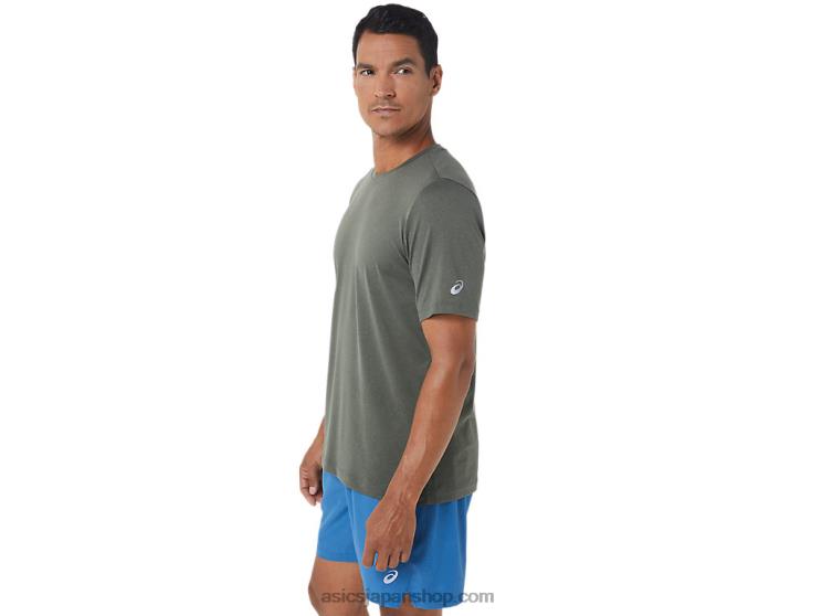 メンズ半袖hthrテックトップ L20V1049Asics マントルグリーンヘザー
