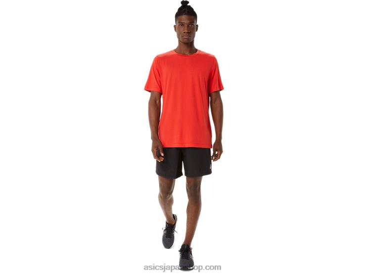 メンズ半袖hthrテックトップ L20V1422Asics 燃えるような赤いヘザー