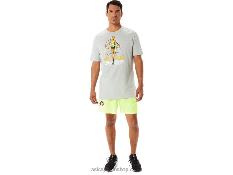 メンズグラフィック半袖wch L20V1281Asics ライトグレーヘザー
